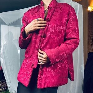Hand embroidered 100% Pure Silk Pink jacket by Lucky